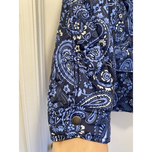 Talbots Quilted Paisley Jacket Women’s XL  Blue Navy Lightweight Floral Art Prep - Picture 6 of 10